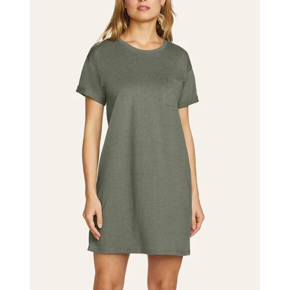 NWT Eddie Bauer Women's Coast And Climb Short-Sleeve Pocket T-Shirt Dress Size M - Picture 1 of 8